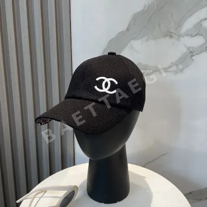 샤넬 양면 자수 코튼 야구모자 118586