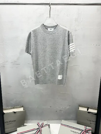 톰브라운 파인애플 스트라이프 메시 크루넥 반팔 티셔츠 50215