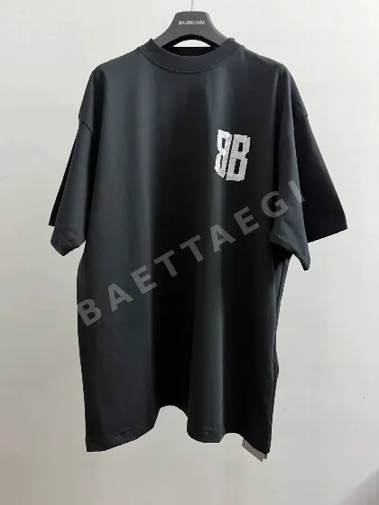 발렌시아가 뉴 BB 실버 테이프 남성 반팔 티셔츠