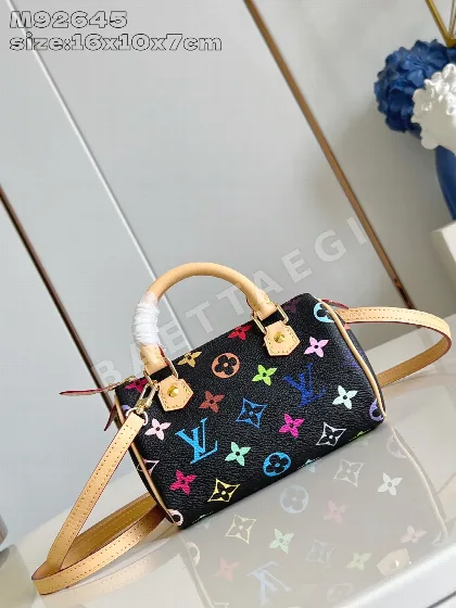 루이비통 M92645 블랙 스피디 핸드백 나노 모노그램