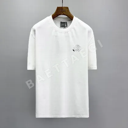 디올 자수 크루넥 반팔 티셔츠 114258