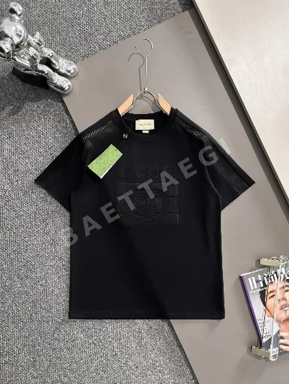 구찌 더블 G 자수 로고 남성 반팔 티셔츠 47609