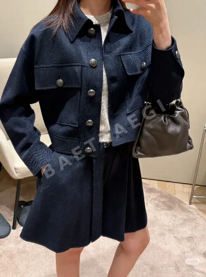 브루넬로쿠치넬리 커스텀 헤링본 린넨 A라인 스커트 117726
