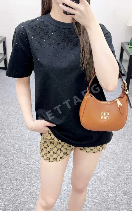 구찌 라인스톤 장식 그라데이션 반팔 티셔츠 51094