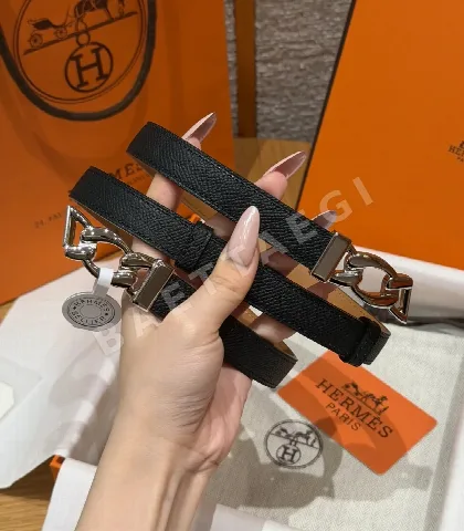 에르메스 H 체인 슬림 가죽 벨트 176746