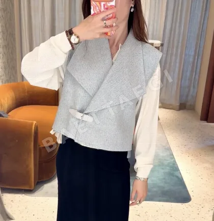 에르메스 라지 라펠 트윌 울 여성 자켓 155976