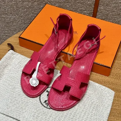 에르메스 산토리니 샌들 로즈레드 도마뱀 165579