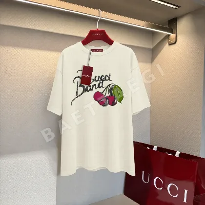 구찌 체리 그래피티 레터링 여성 반팔 티셔츠 88191