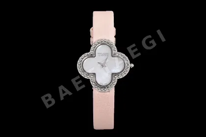 반클리프 아펠 알함브라 클로버 쿼츠 다이아 리본 스트랩 CNC 여성 시계 레플리카 44925 Van Cleef & Arpels