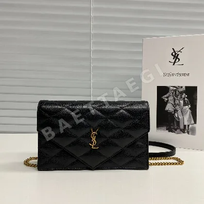 생로랑 베키 퀼팅 램스킨 체인 숄더백 871149