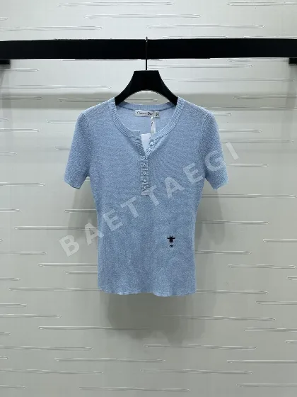 디올 크루넥 반팔 니트 탑 92818