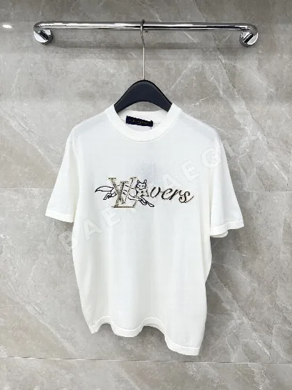 루이비통 크루넥 모노그램 자수 니트 반팔 티셔츠 52065