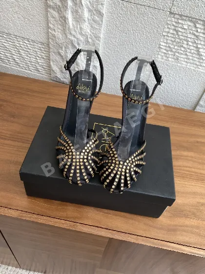 알레비 크리스탈 큐빅 슬링백 하이힐 샌들 42238