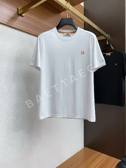 에르메스 라운드넥 코튼 반팔 티셔츠 49458