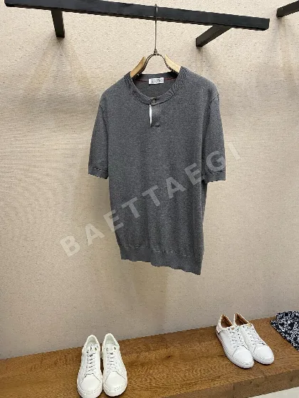브루넬로쿠치넬리 남성 면 라운드넥 반팔 니트 156453