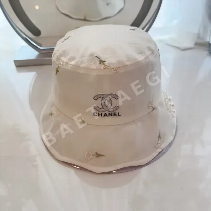 샤넬 시폰 자수 어부 모자 82326