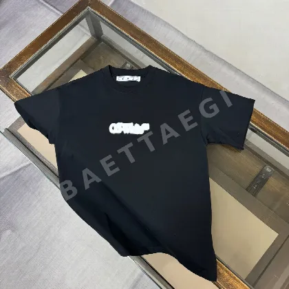 오프화이트 남성 크루넥 반팔 티셔츠 87180