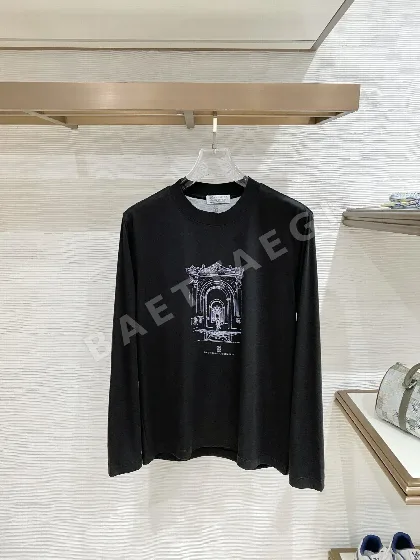 브루넬로쿠치넬리 머서라이즈드 코튼 긴팔 티셔츠 6016010