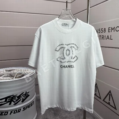 샤넬 3D 실리콘 가공 코튼 반팔 티셔츠 86826