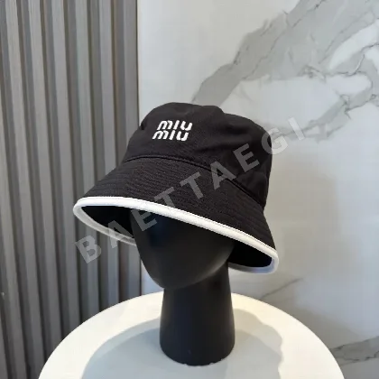 미우미우 자수 버킷햇 모자 118935