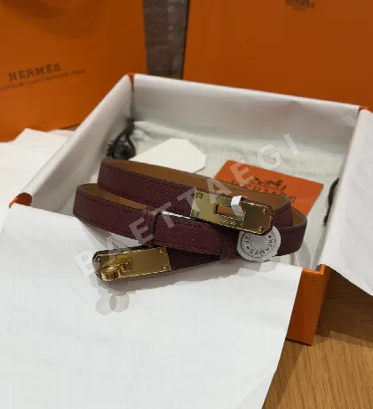 에르메스 켈리 팔라듐 버클 가죽 벨트 177682