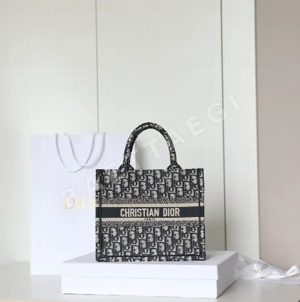 디올 블루 모노그램 미니 토트백 105917