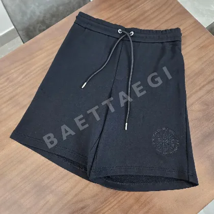 몽클레르 로고 자수 코튼 남녀공용 반바지