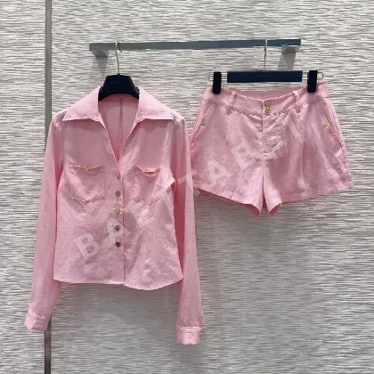 루이비통 루 텐셀 린넨 여성 반바지 세트 73810