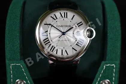 까르띠에 발롱블루 42MM2824 오토매틱 무브먼트 다이아 사파이어 글라스 블루 화이트 스틸밴드 레플리카 42540 Cartier