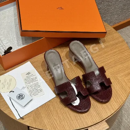 에르메스 오아시스 샌들 새들레드 도마뱀가죽 하이힐 164387
