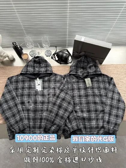 발렌시아가 리버시블 체크 재킷 긴팔