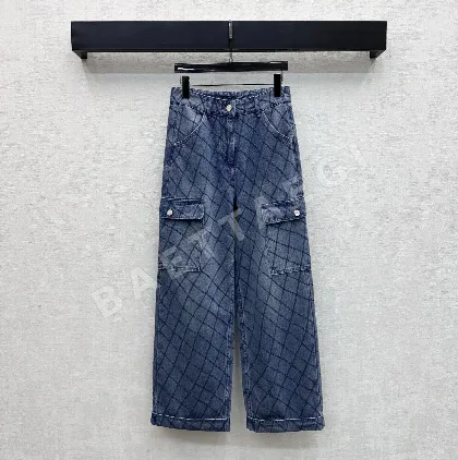 샤넬 다이아몬드 퀼팅 데님 바지 117787