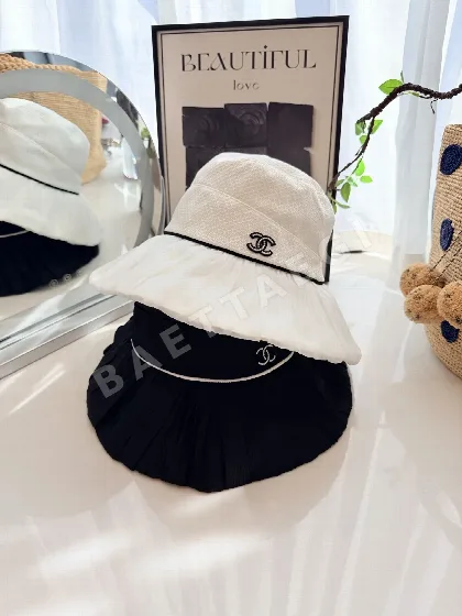 샤넬 플리츠 버킷햇 모자 82635