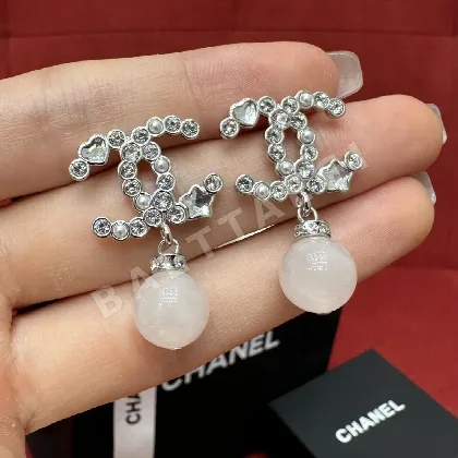 샤넬 스타 하트 진주 더블 C 펜던트 귀걸이 178160