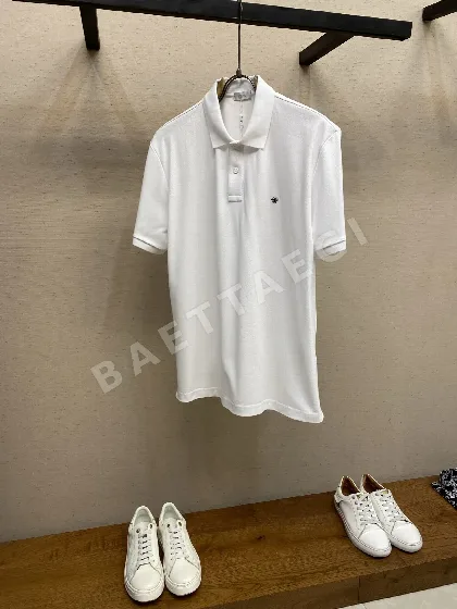 디올 클래식 꿀벌 자수 피케 코튼 폴로 티셔츠 23538