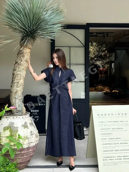 브루넬로쿠치넬리 빈티지풍 데님 A라인 여성 원피스 114741