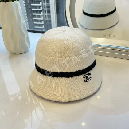 샤넬 진주 더블 브림 버킷햇 82353