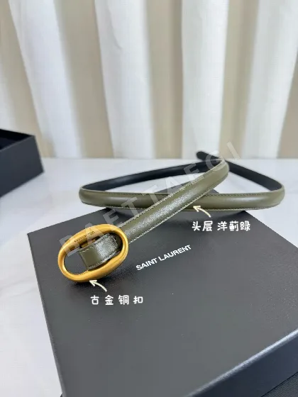 생로랑 금도금 버클 천연 가죽 여성 벨트 58382