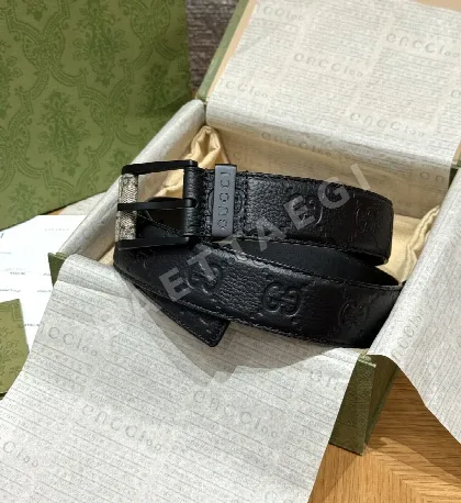 구찌 GG 엠보스 가죽 벨트 174773