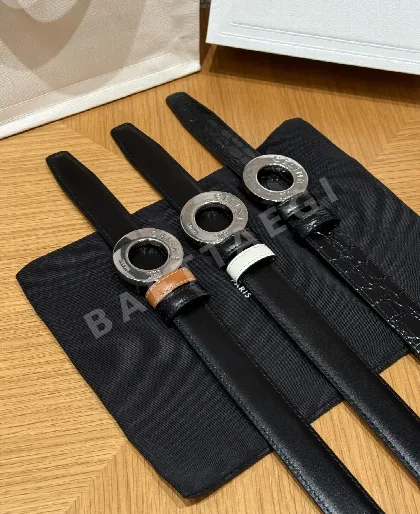 셀린느 차트 디스크 버클 양면 가죽 벨트 171503