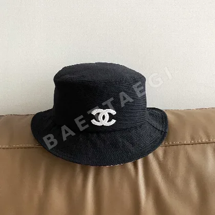 샤넬 비즈 로고 버킷 햇 모자 82025