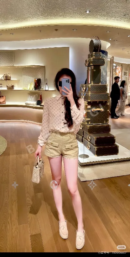 루이비통 모노그램 프린트 실크 셔츠 102353