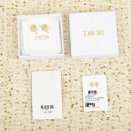 디올 클로버 CD 은색 귀걸이 60368