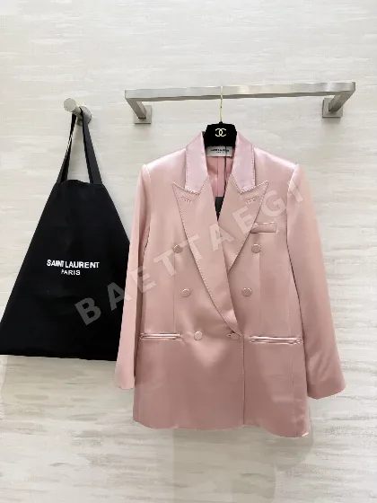 생로랑 아세테이트 새틴 더블브레스트 자켓 103318