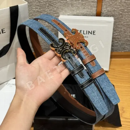 셀린느 개선문 데님 소가죽 벨트 174655