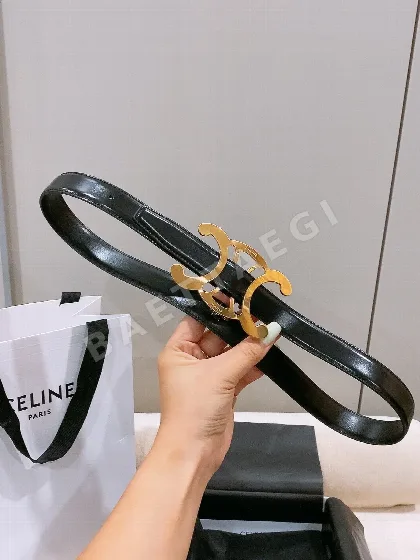 셀린느 트리옹프 코어 25 mm 가죽 벨트 147936
