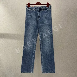 구찌 코튼 데님 리브 바지 186776