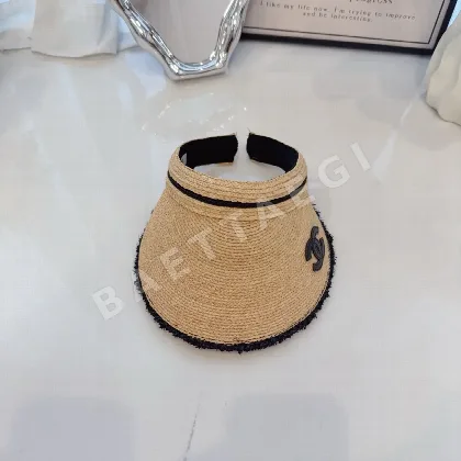 샤넬 라피아 바이저 캡 82453