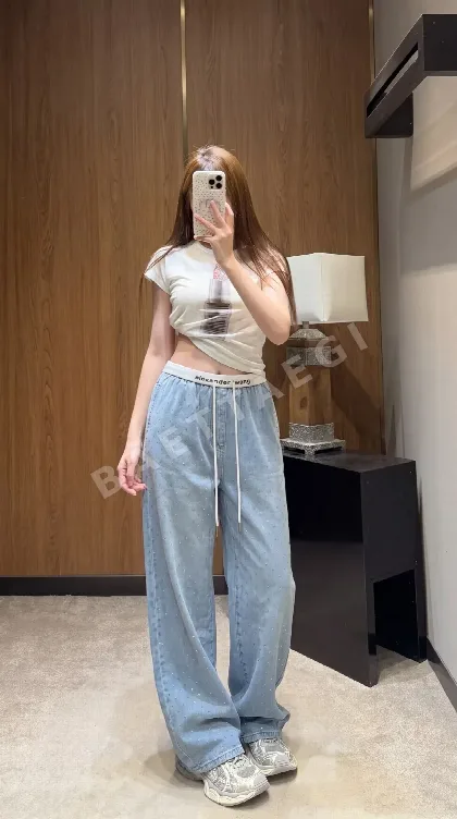 알렉산더왕 레터 패턴 스트레이트 레그 바지 113313