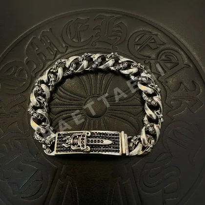 크롬하츠 클래식 레트로 크로스 패턴 팔찌 127685